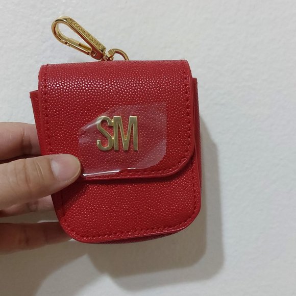 STEVE MADDEN Small Clip On Pouch Coin Purse Clip On Handbag Keychain Red - Picture 2 of 6